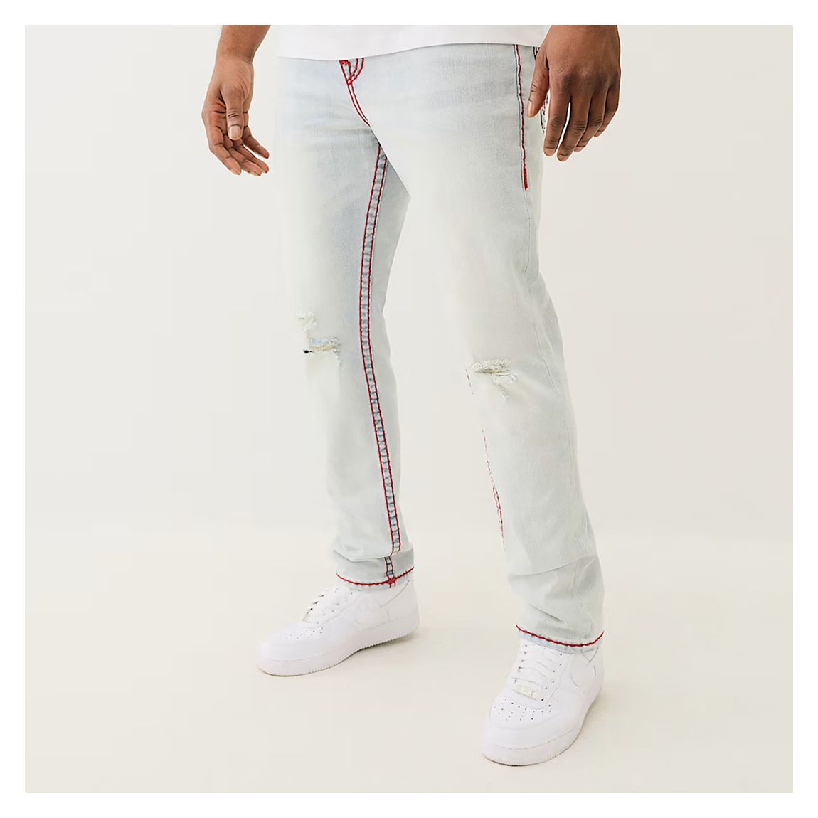 Grey Acid Wash Tapered Jeans main product photo