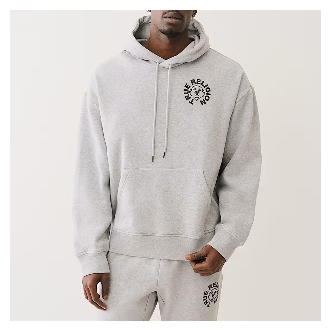 Grey Relaxed Drawstring Hoodie main product photo