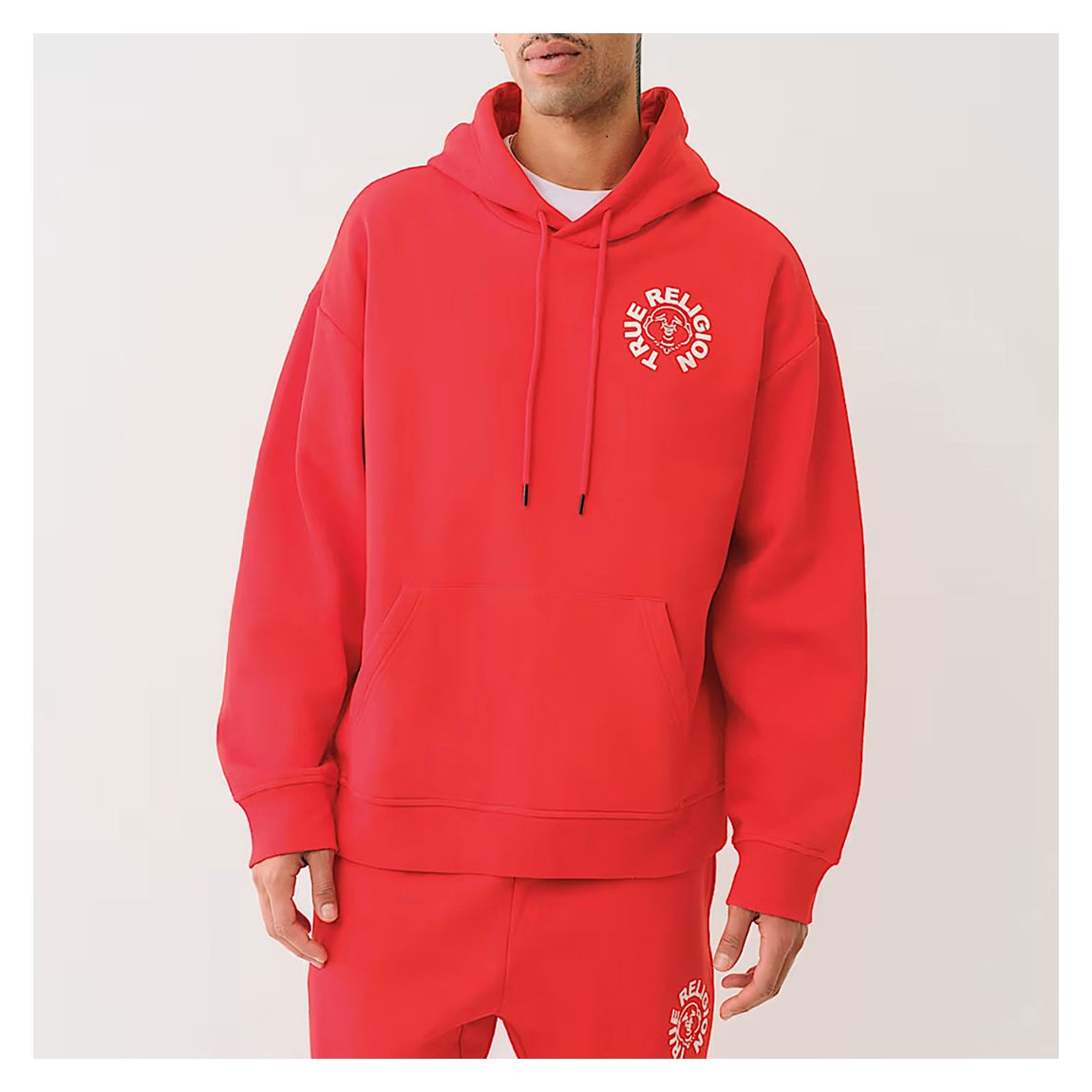 Bright Pink Relaxed Drawstring Hoodie main product photo