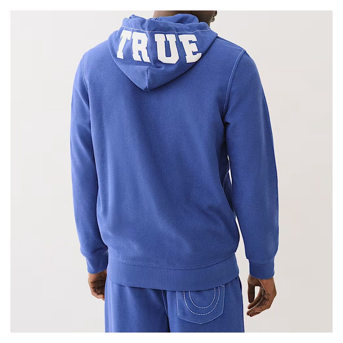Cobalt Embroidered Patchwork Zip Hoodie main product photo