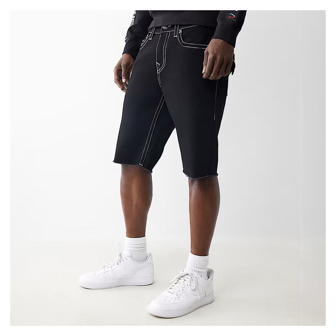 Black Raw Denim Shorts main product photo