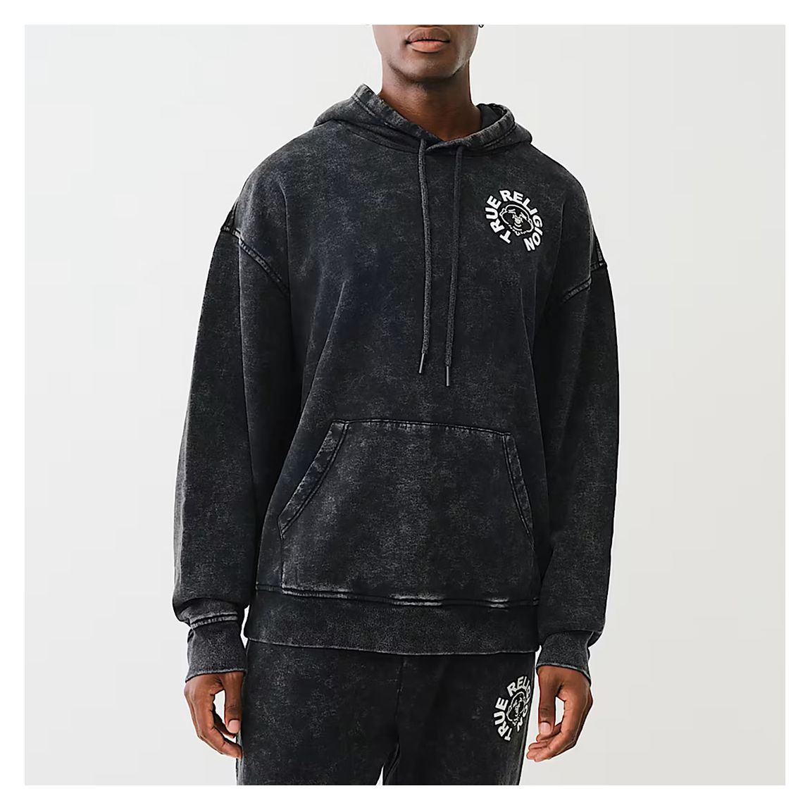 Washed Black Printed Hoodie main product photo