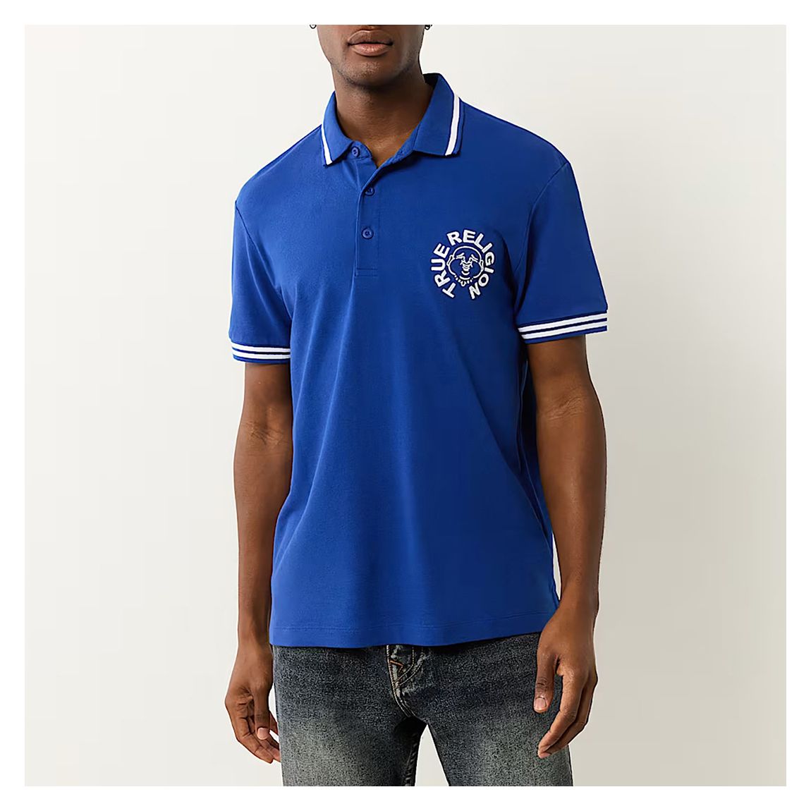Cobalt Tipped Buddha Cotton Polo Shirt main product photo