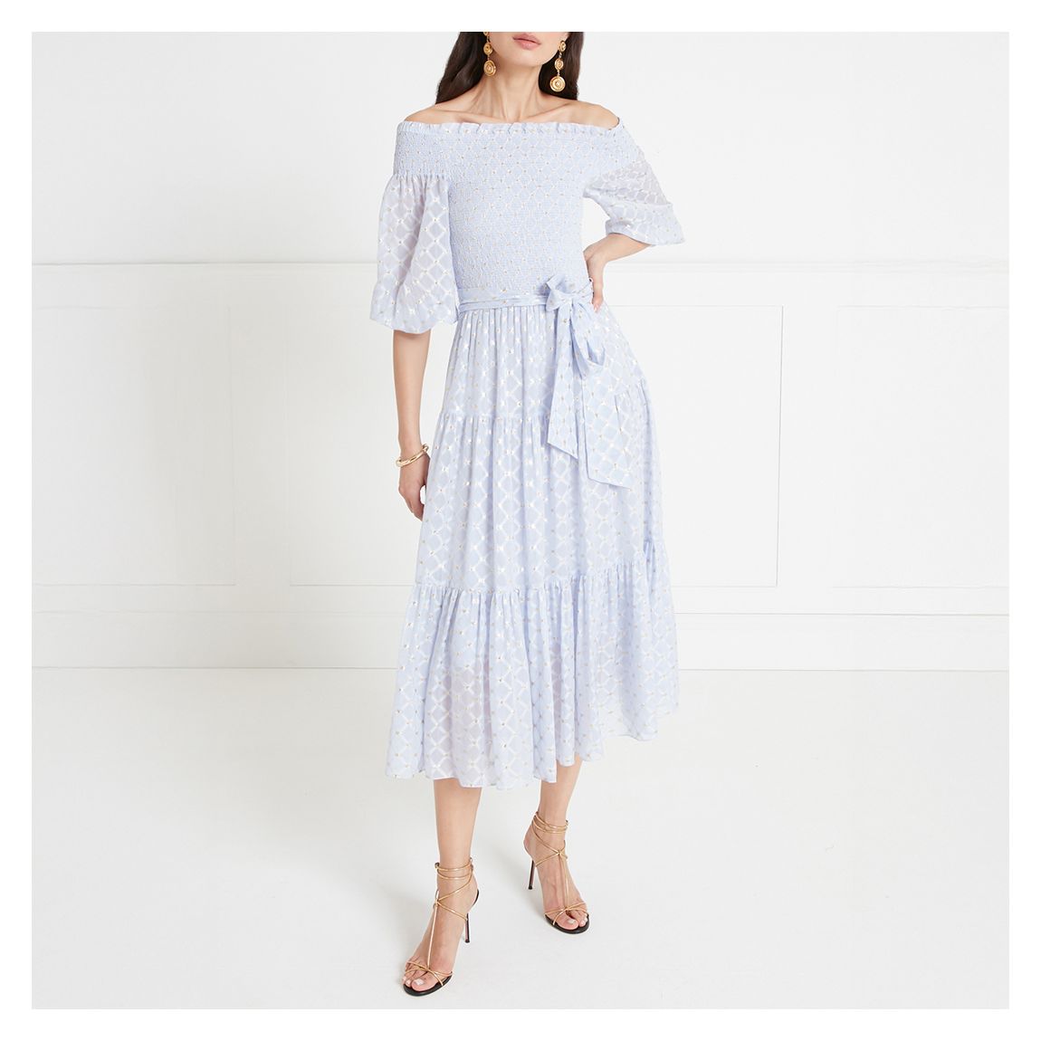 Pale Blue Angelico Off Shoulder Dress main product photo