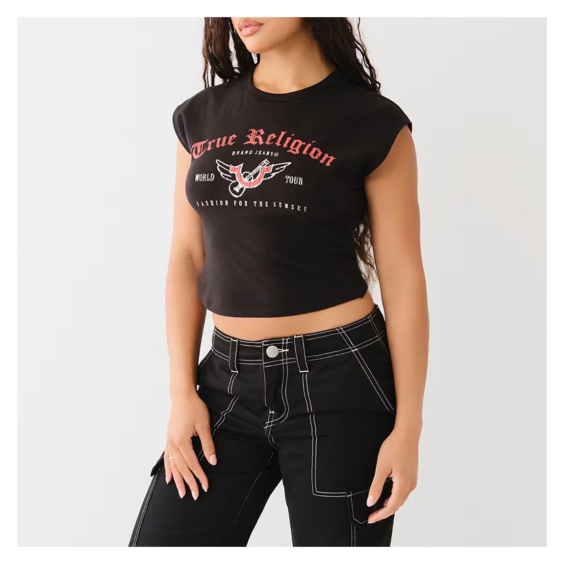 Black Faded Logo Cut Out Top main product photo