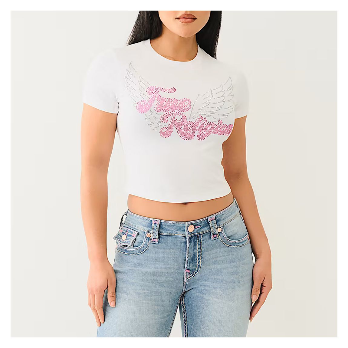 White Crystal Wing Cotton Blend Baby T-Shirt main product photo