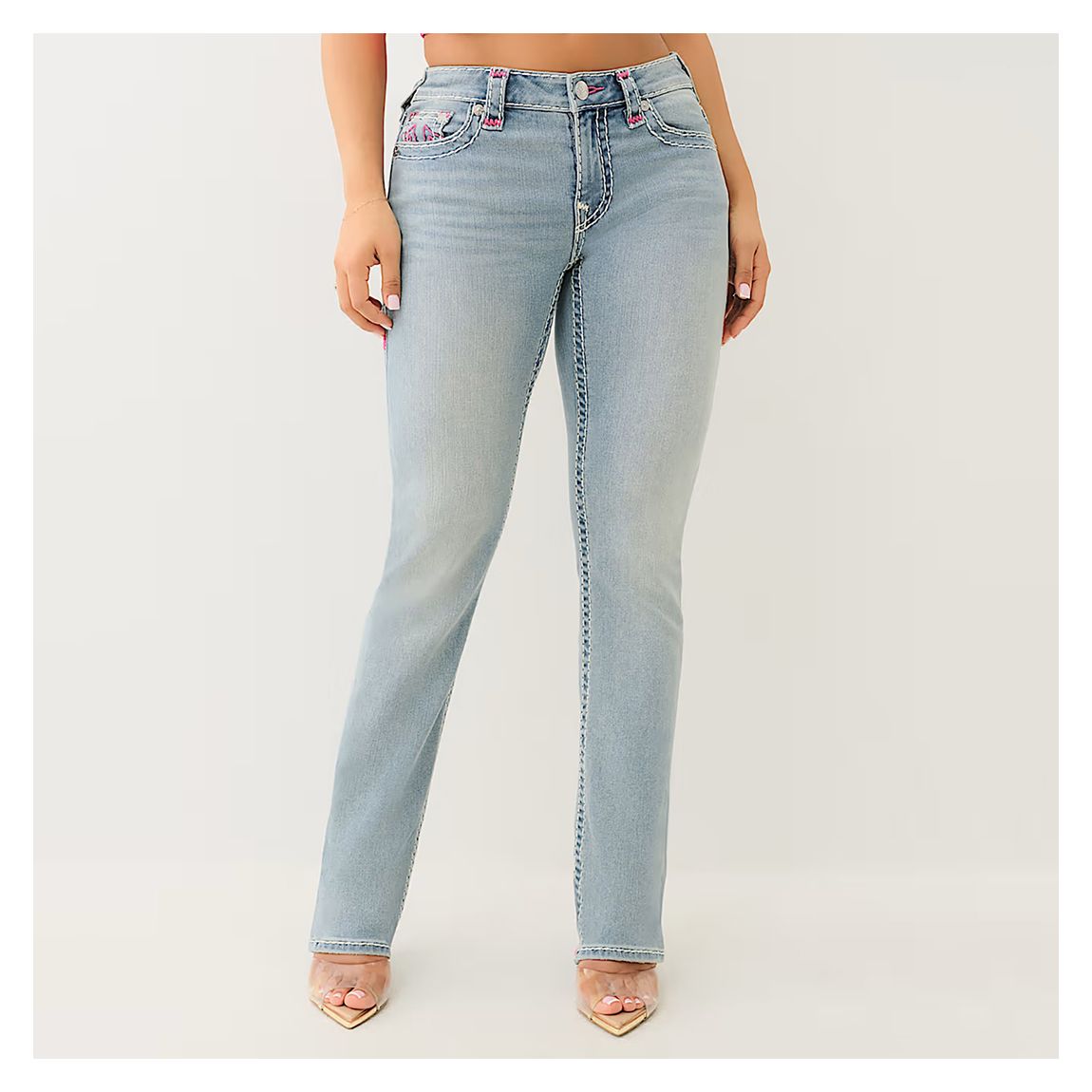 Light Blue Plus Billie Super T Straight Leg Jean main product photo