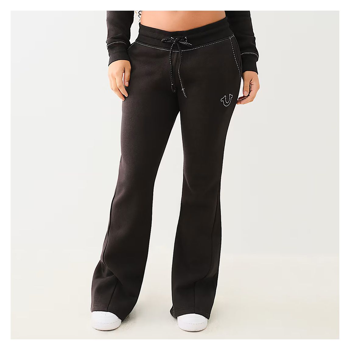 Black Joey Big T Cotton Blend Flared Jogger main product photo