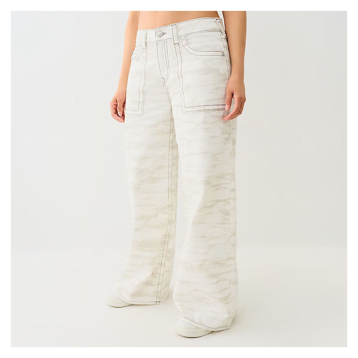 Cream Jessie Big T Abstract Baggy jean main product photo