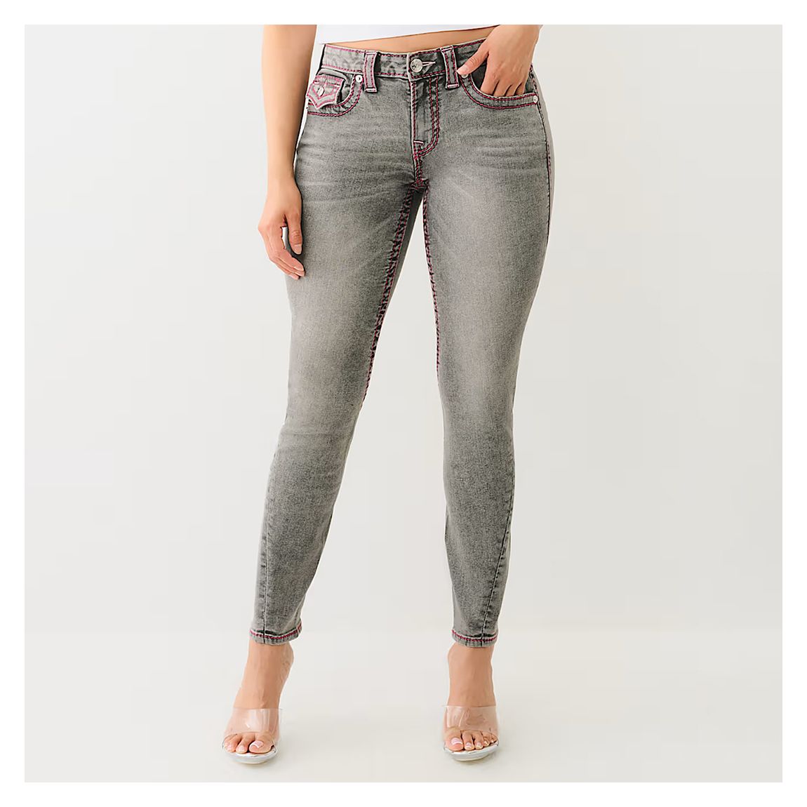 Washed Grey Jennie Big T Curvy Skinny Jean main product photo