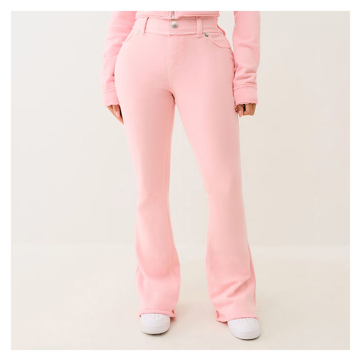 Pink Big T Raw Edge Bootcut Joggers main product photo