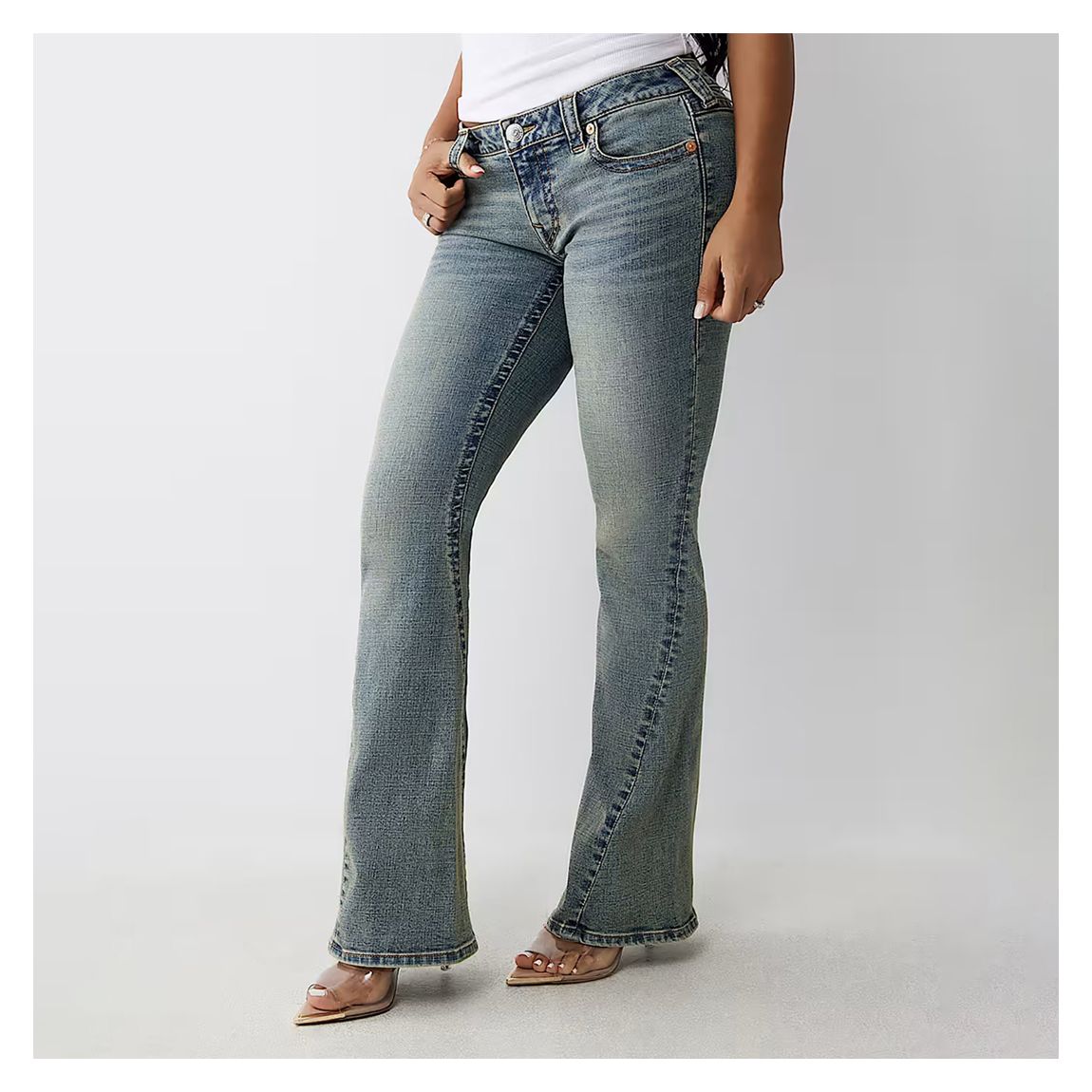 Mid Blue Joey Low Rise Flare Jean main product photo