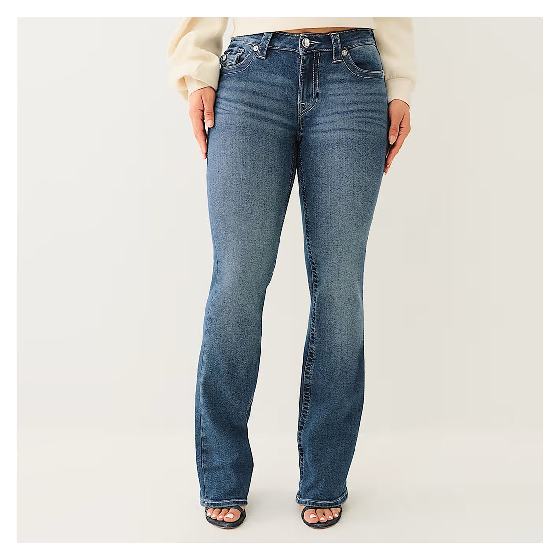 Mid Blue Becca Cystal Wing Bootcut Jean main product photo