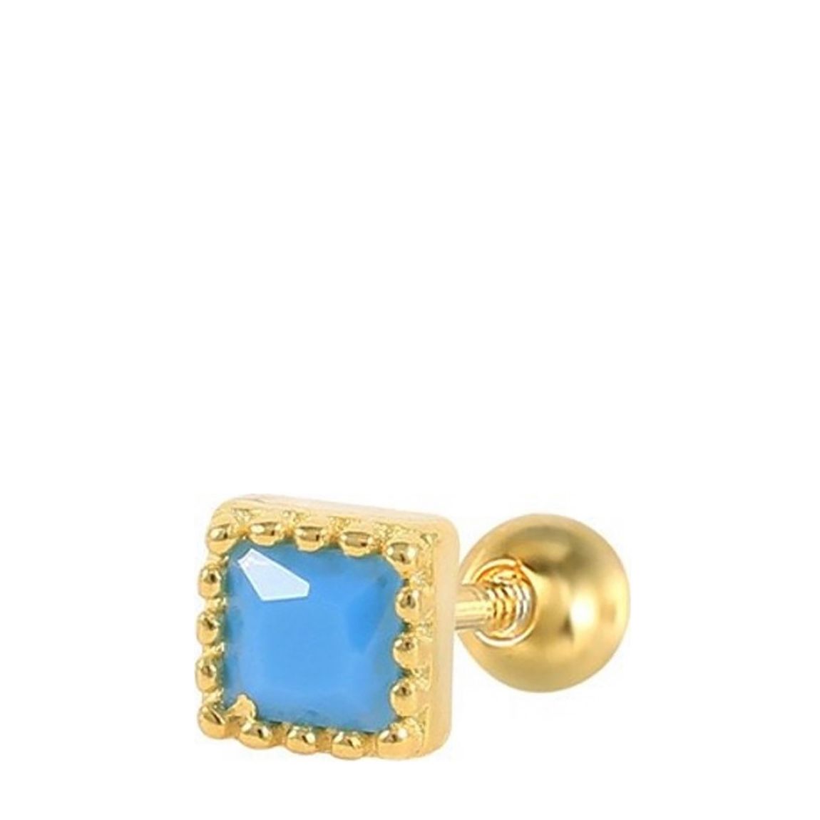 Gold Plated Stud Earrings with Turquoise Swarovski Crystals main product photo