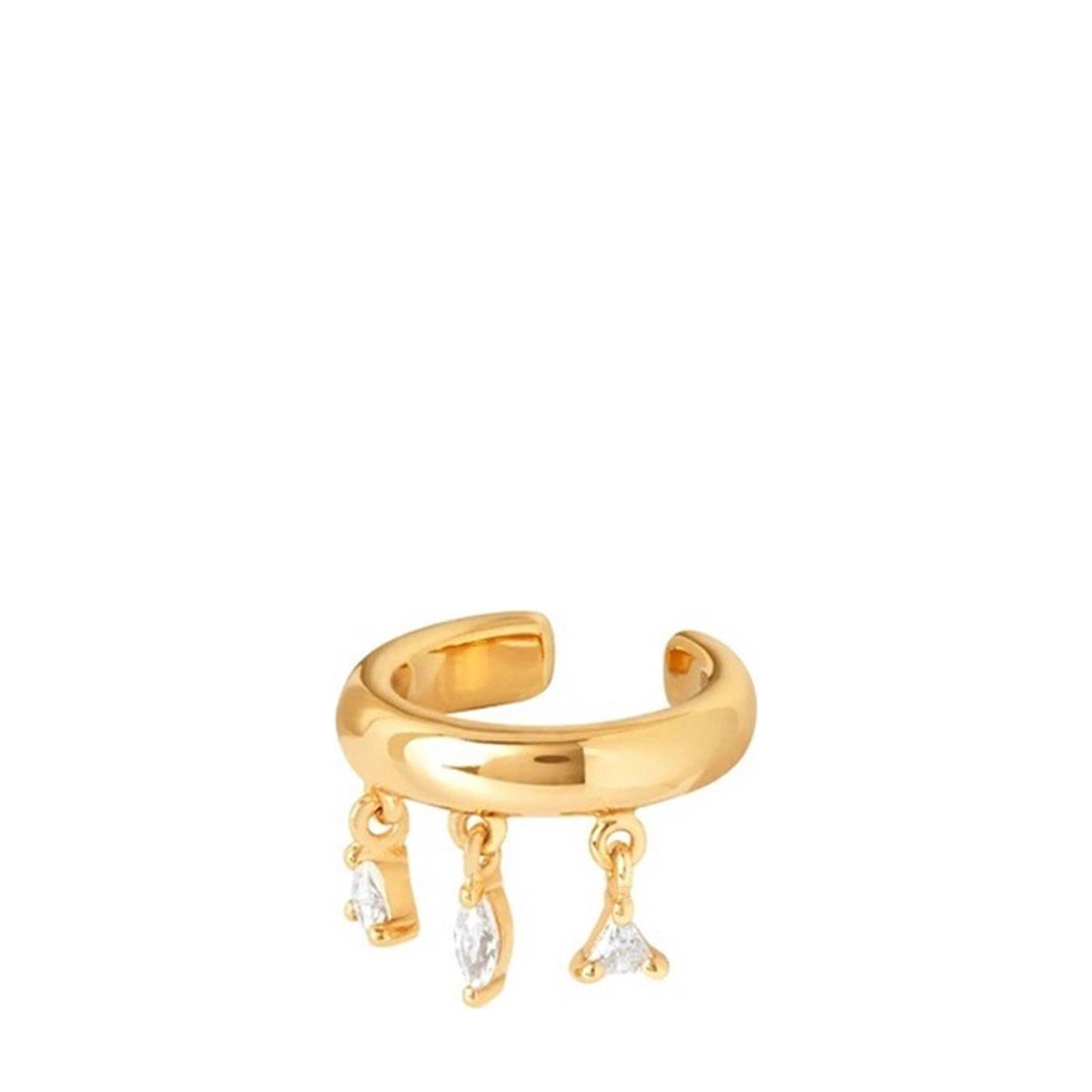Gold Plated Cuff Earrings With Swarovski Crystals main product photo