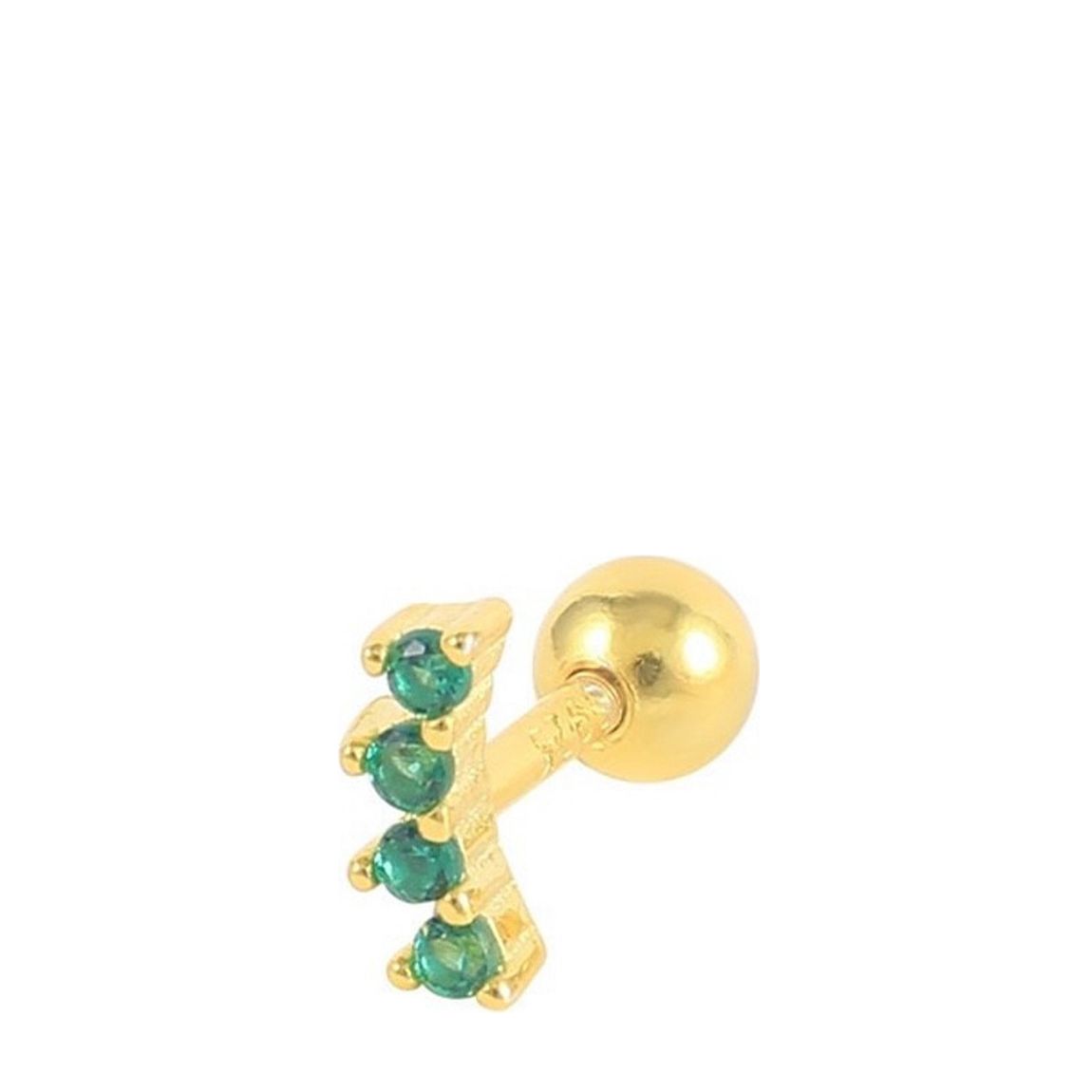 Gold Plated Earrings with Green Swarovski Crystals Rows main product photo