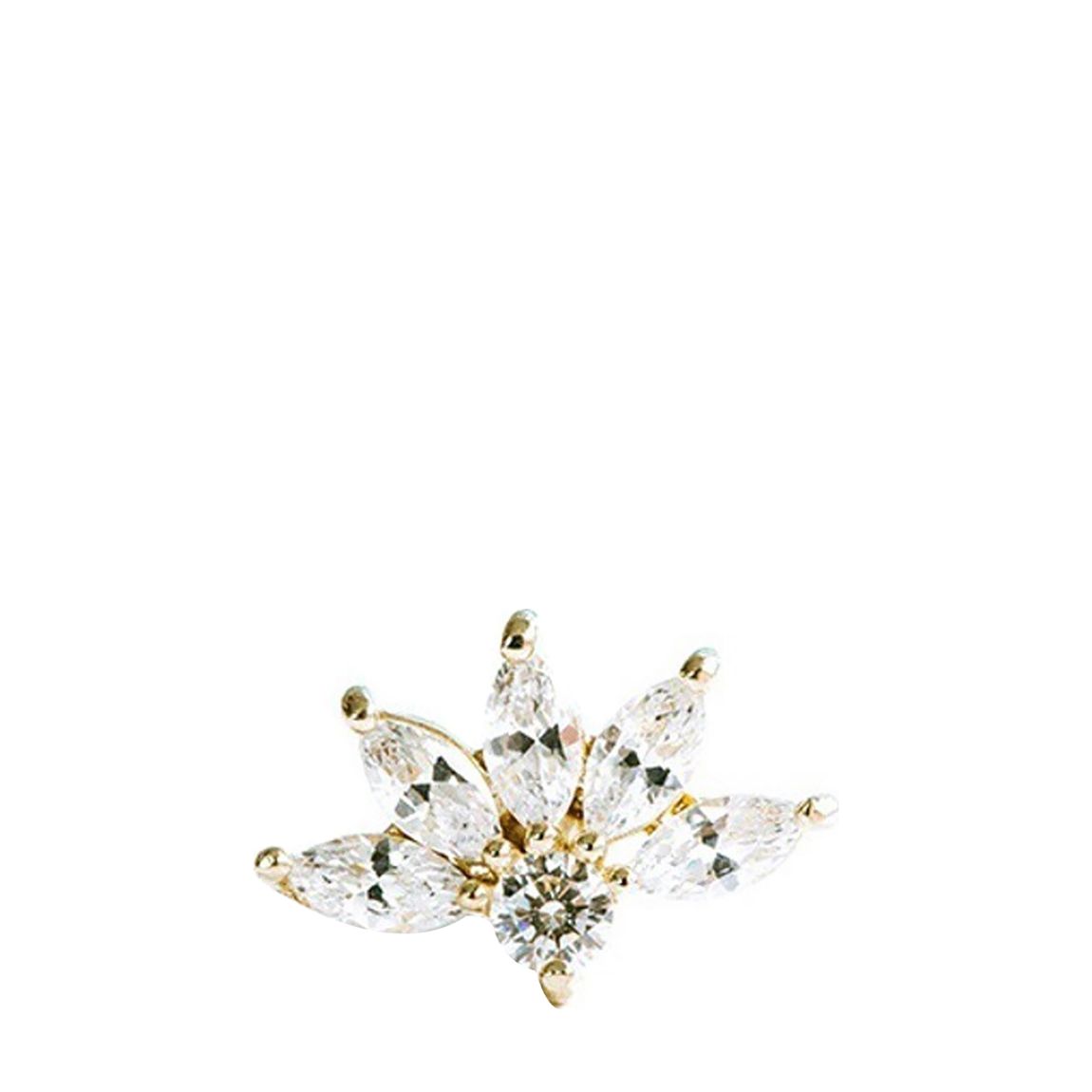Gold Plated Half Flower Pattern Swarovski Crystals Earrings main product photo