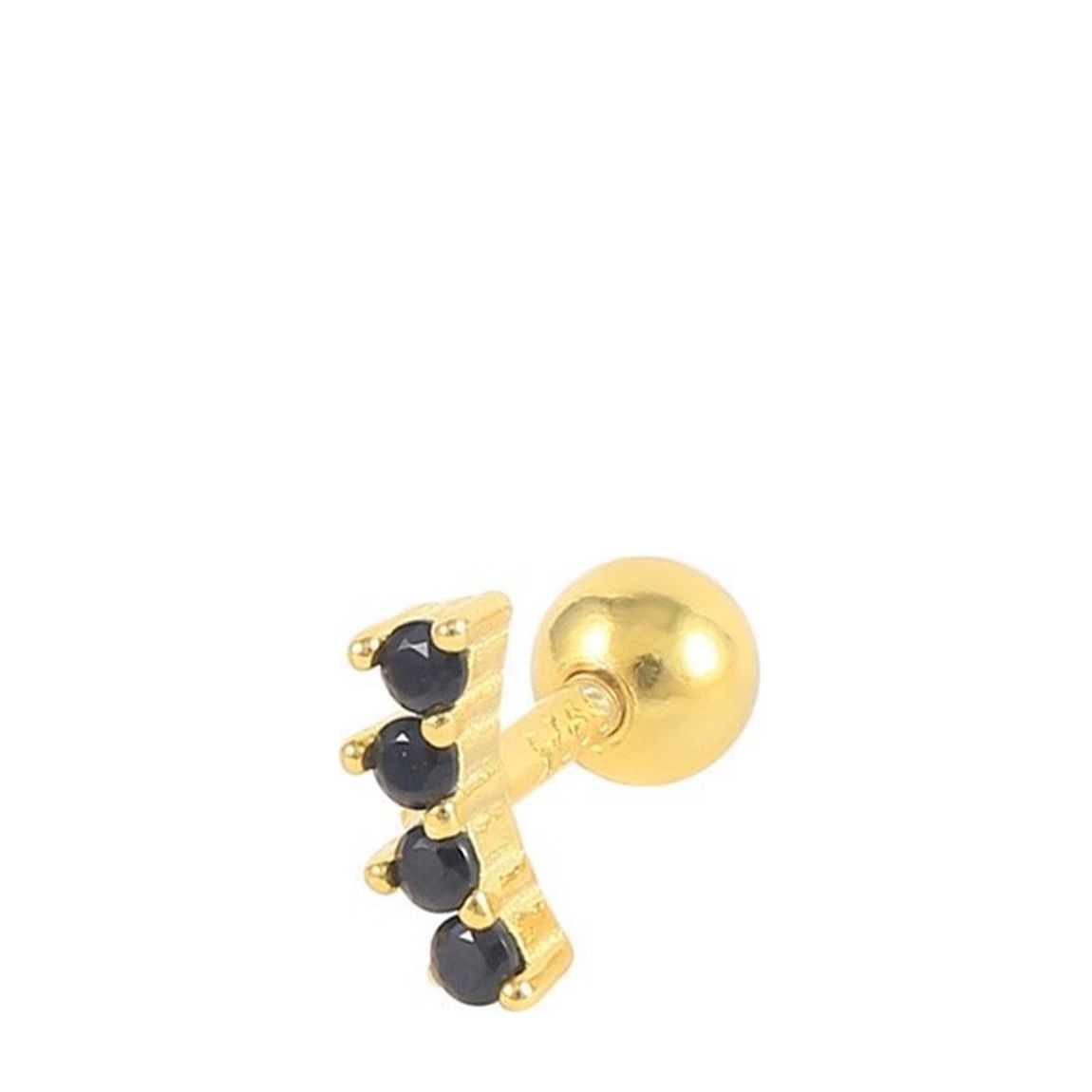 Gold Plated Earrings with Black Swarovski Crystals Rows main product photo