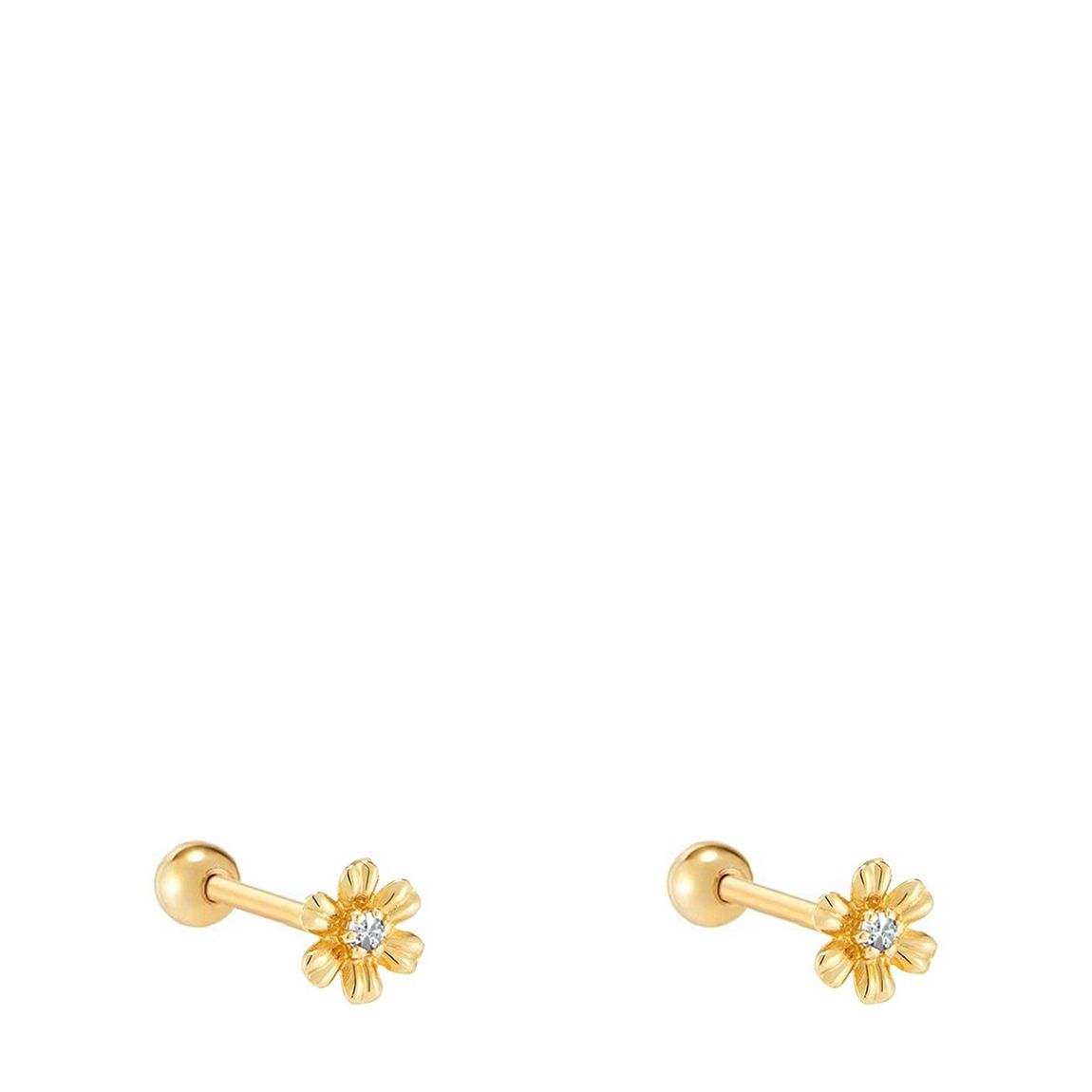 Gold Plated Daisy Swarovski Crystals Earrings main product photo