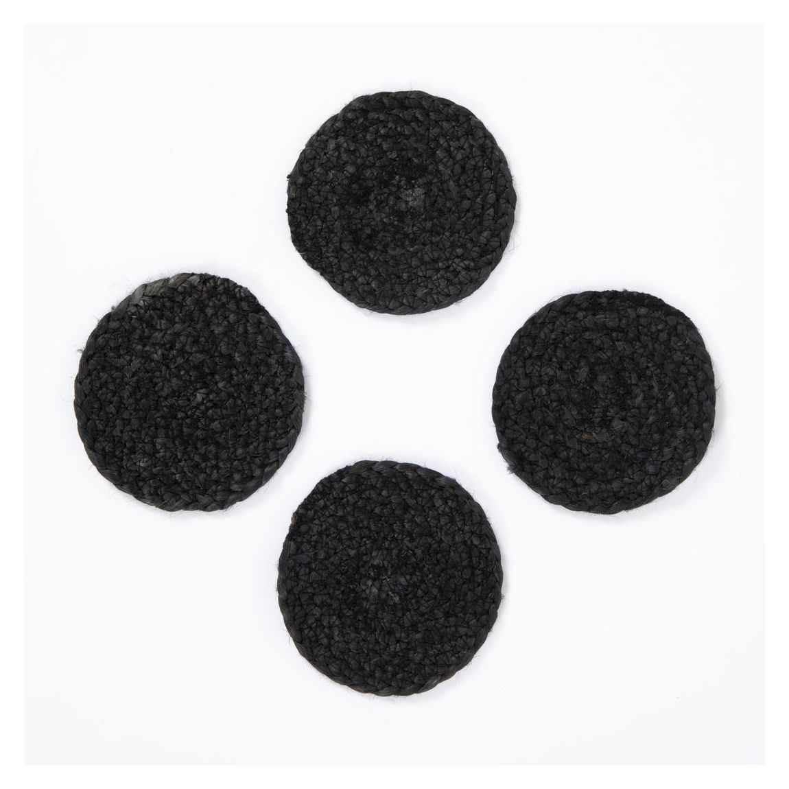 Ure Jute Rope Coaster Black 4 pk main product photo