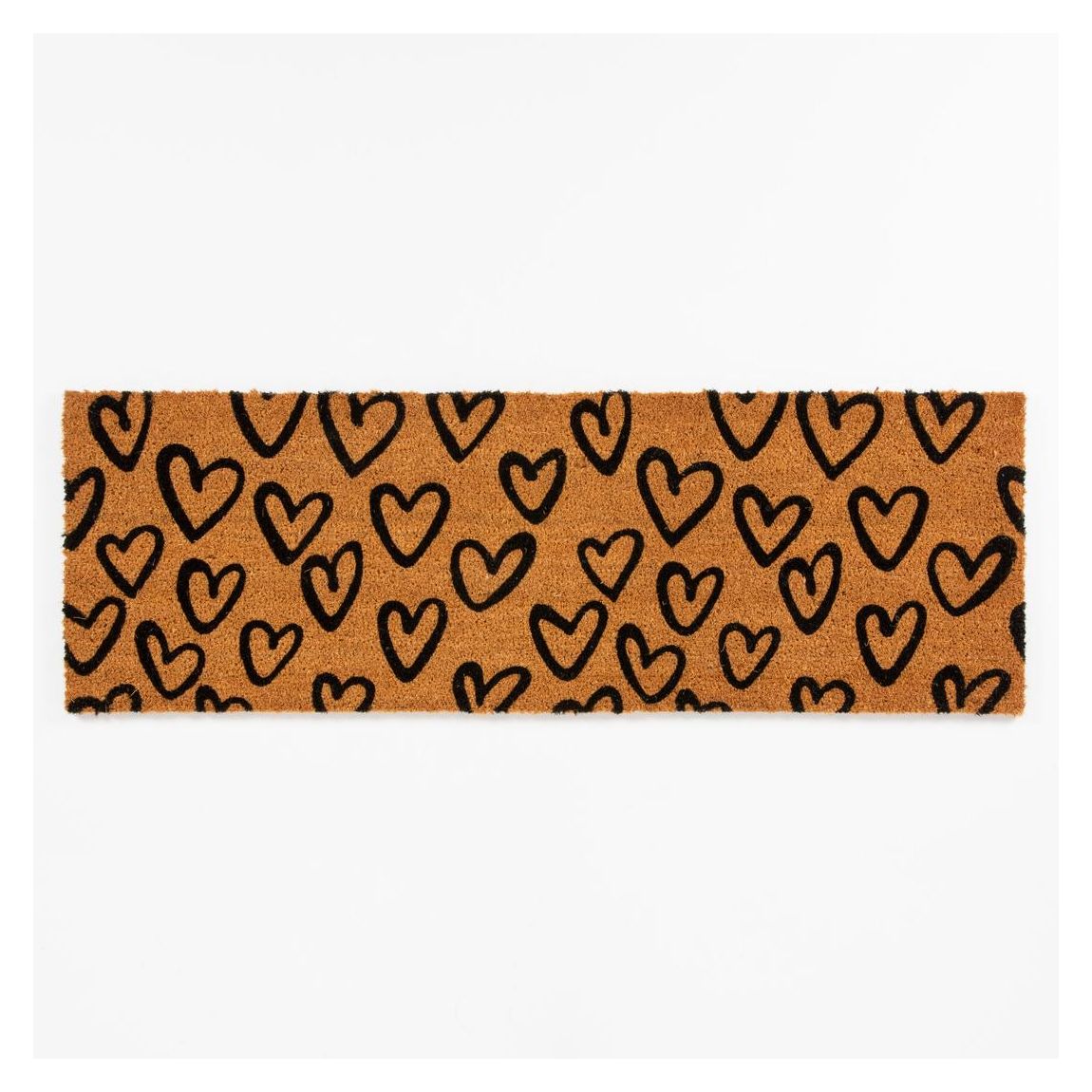 Astley 40x120cm Hand Drawn Hearts Natural PVC Backd Coir Mat main product photo
