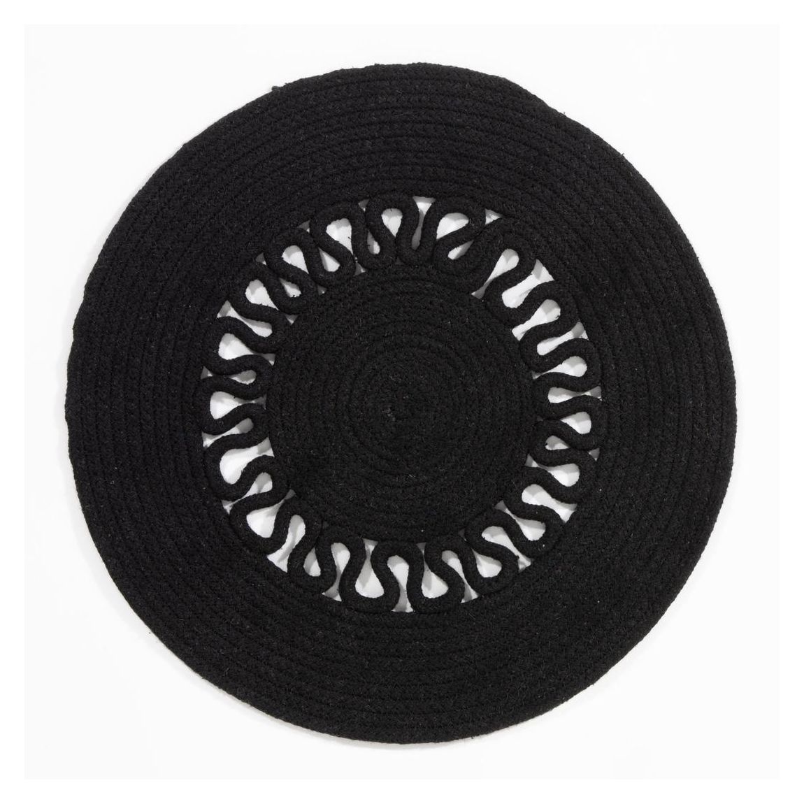 Nene Round Spiral Placemat Black 2 pk main product photo