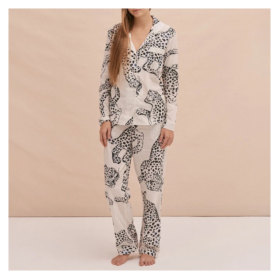 Long Pyjama Set The Jag Print Cream main product photo