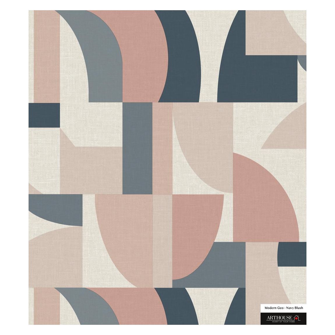 Modern Geo Teal/Blush Wallpaper main product photo