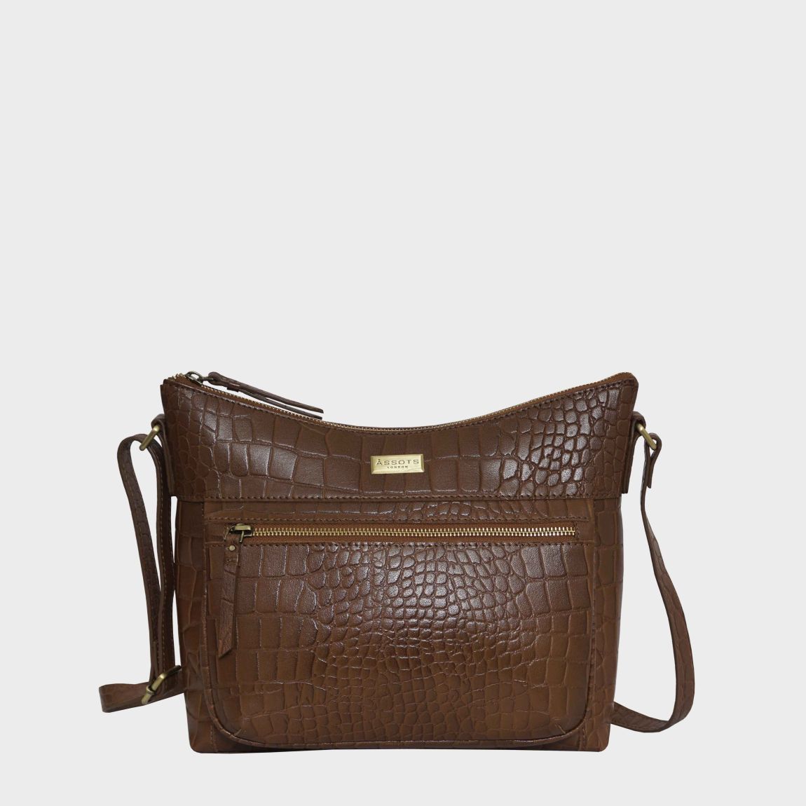 'OLGA' Croc Designer Leather Crossbody Shoulder Bag main product photo