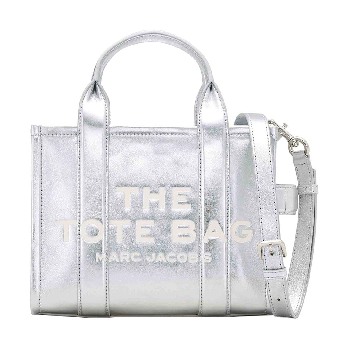 Women's Silver Marc Jacobs Small Metallic Tote Bag main product photo