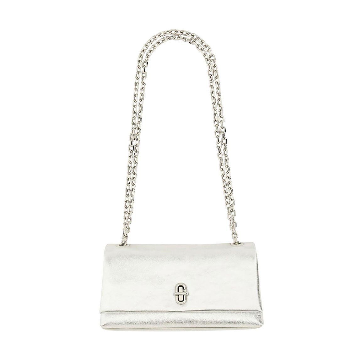 Women's Silver Marc Jacobs Portfolio Metallic Dual Chain Bag main product photo