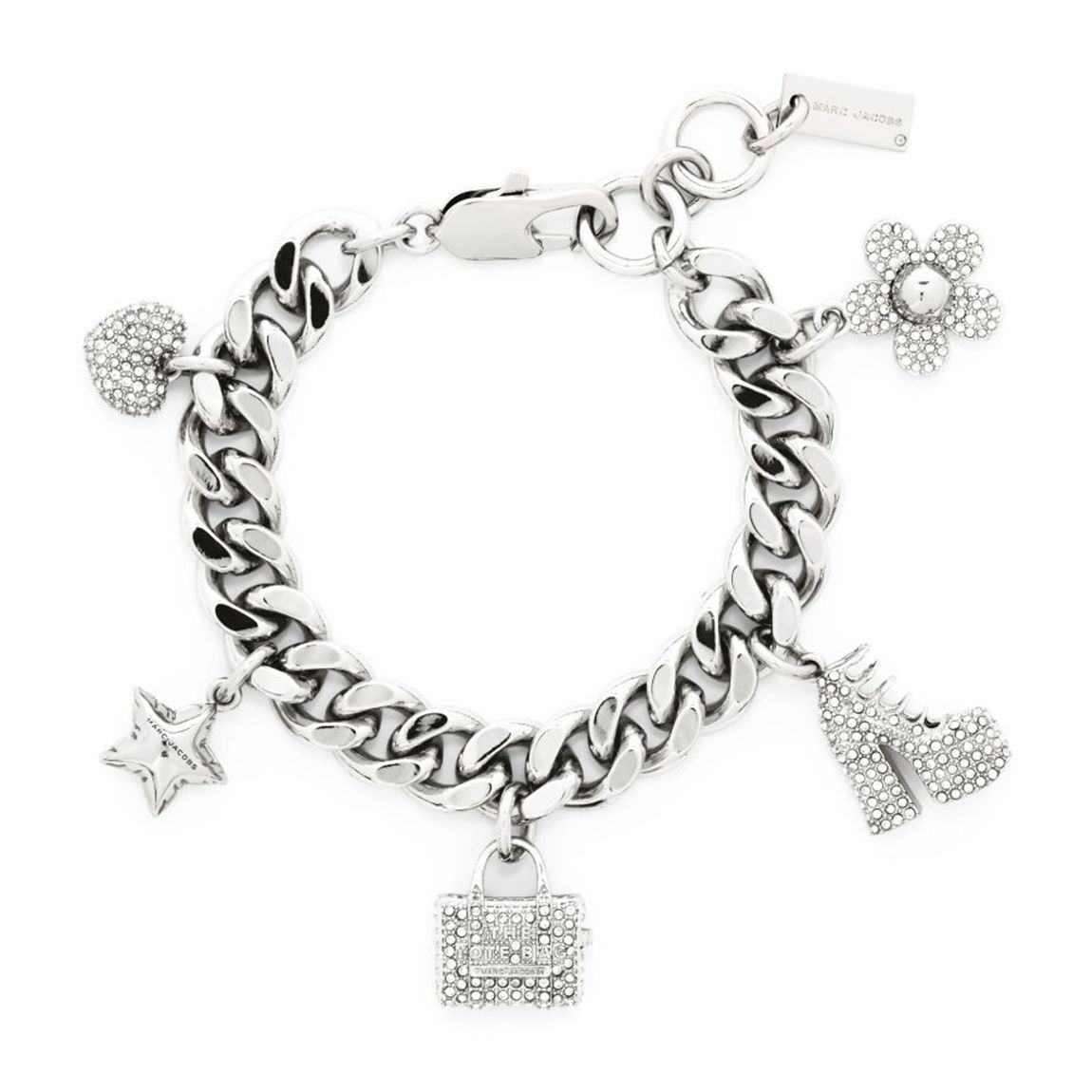Women's Silver Marc Jacobs The Pave Mini Icon Charm Bracelet main product photo
