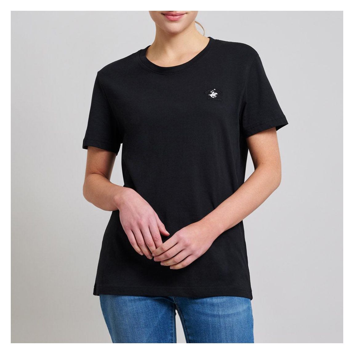 Black Classic Embroidered Cotton T-Shirt main product photo