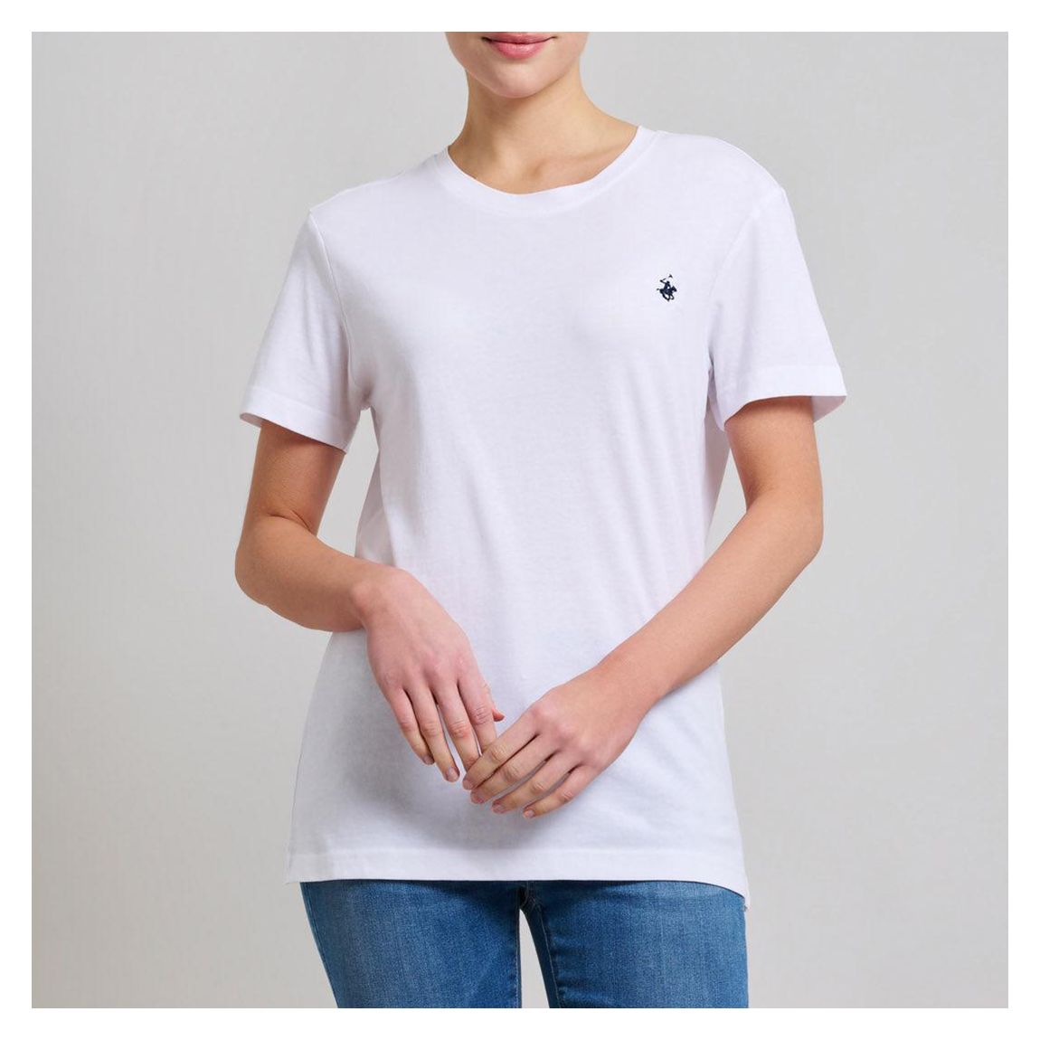 White Classic Embroidered Cotton T-Shirt main product photo