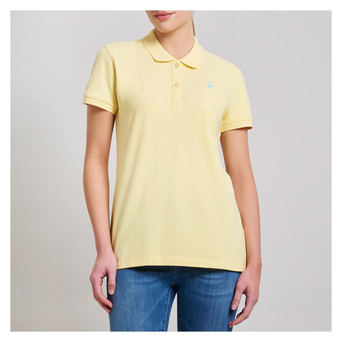Yellow Embroidered Cotton Polo Shirt main product photo