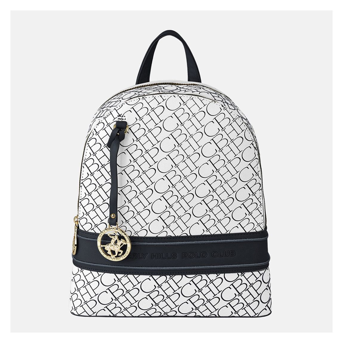 White/Navy Monogram Backpack main product photo