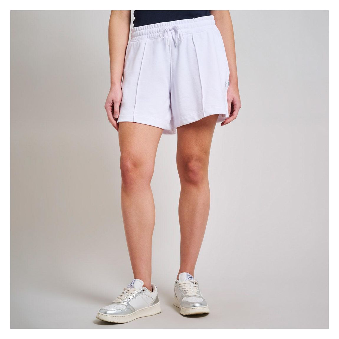 White Drawstring Jersey Shorts main product photo