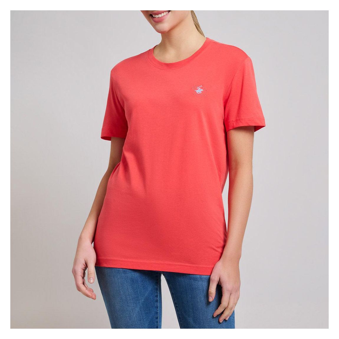 Coral Classic Embroidered Cotton T-Shirt main product photo