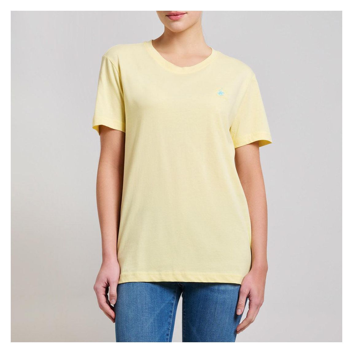 Yellow Classic Embroidered Cotton T-Shirt main product photo
