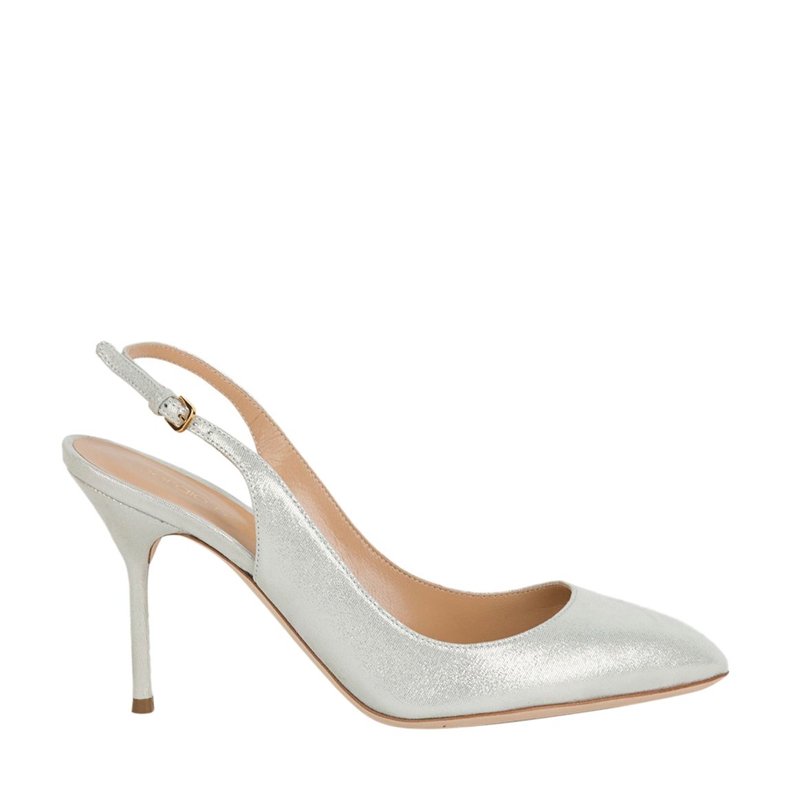 Silver Glittery Chichi Slingback Heeled Shoes main product photo