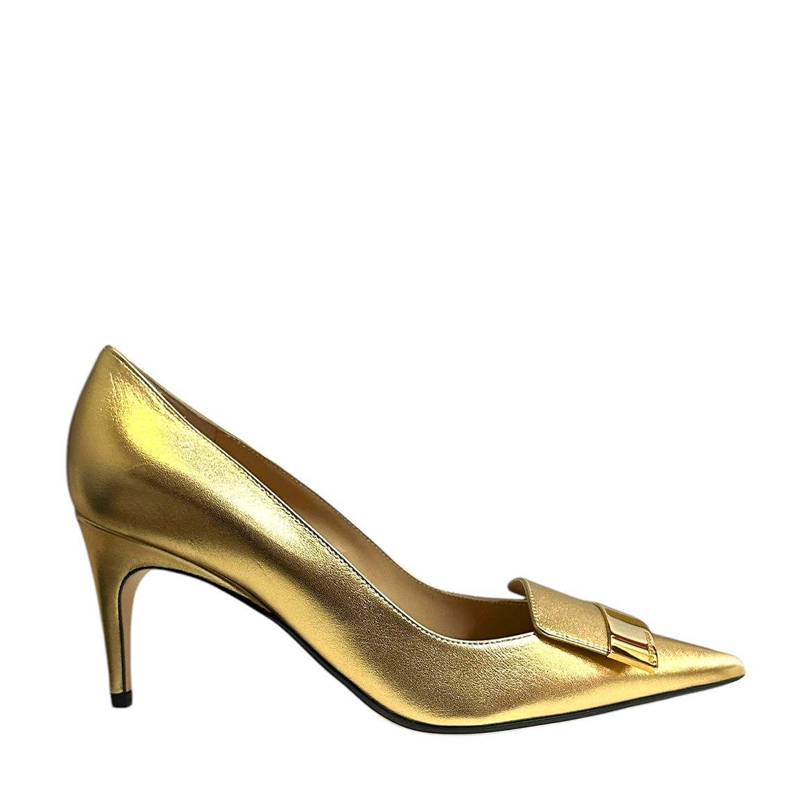 Gold Textured Heeled Pumps main product photo