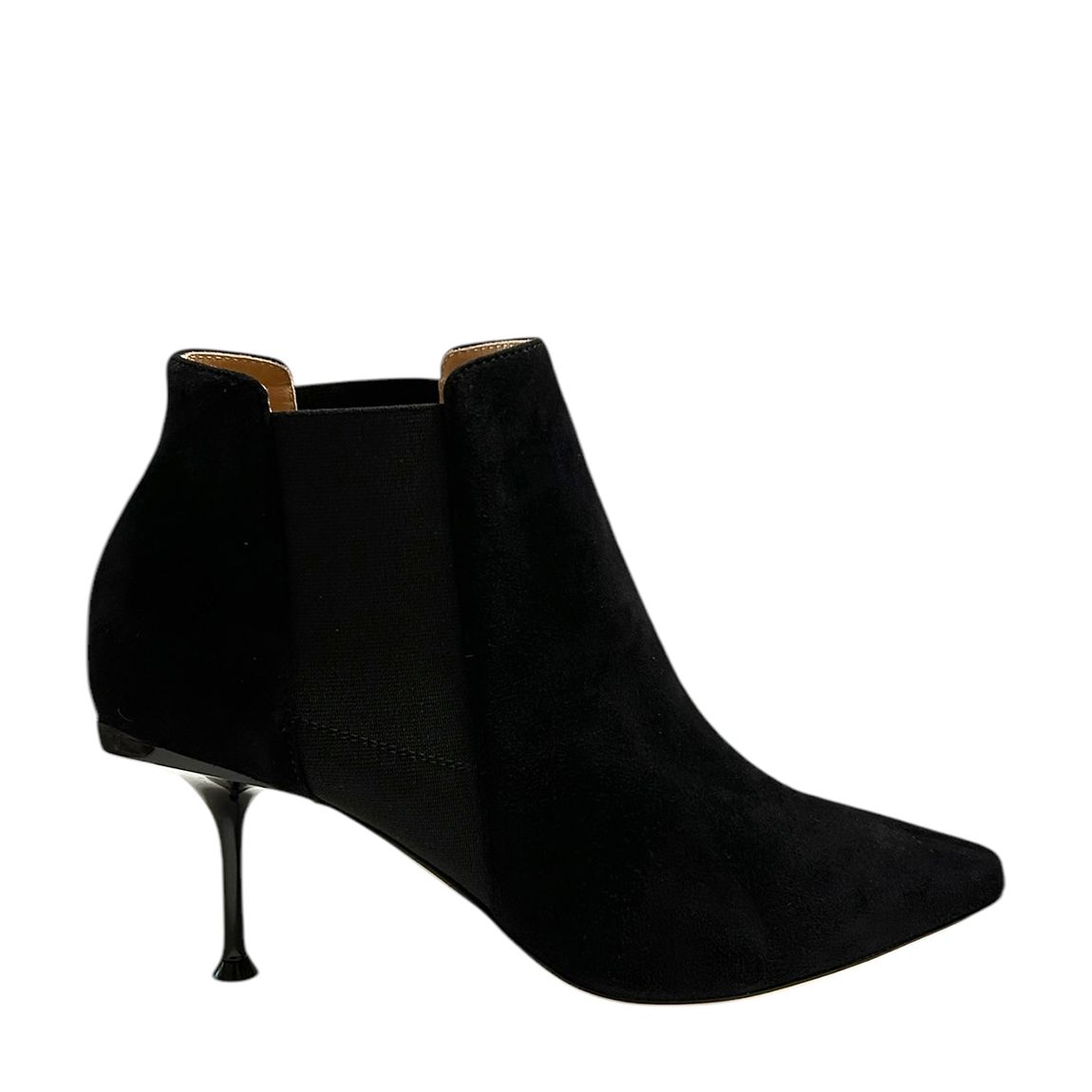 Black Suede Heeled Ankle Boots main product photo