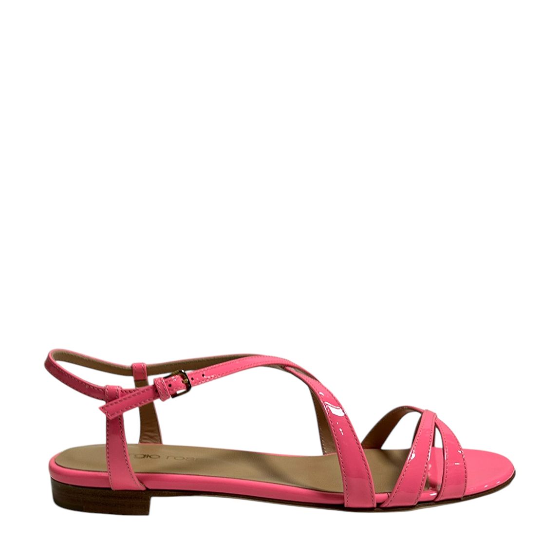 Pink Patent Leather Flat Sandals main product photo
