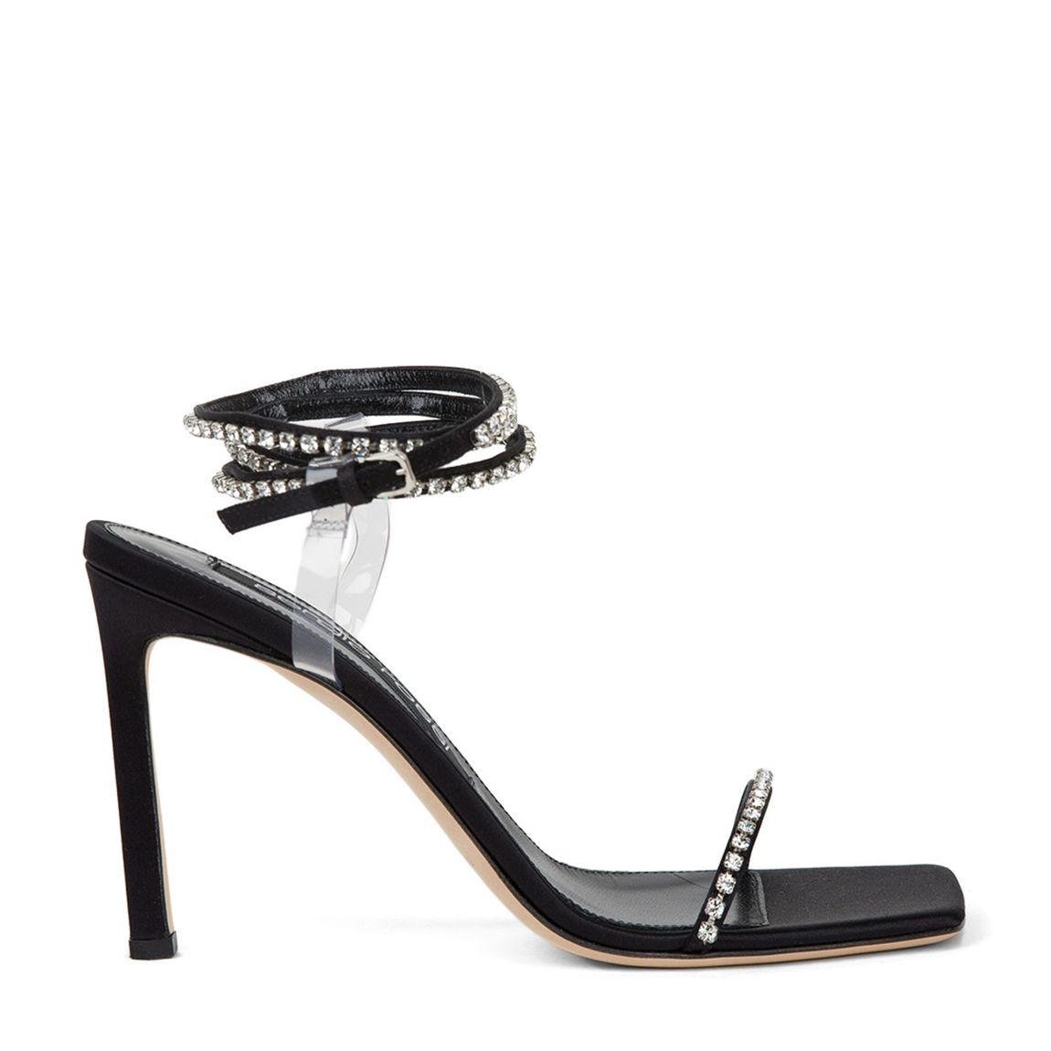 Black Crystal Dinasty Heeled Sandals main product photo