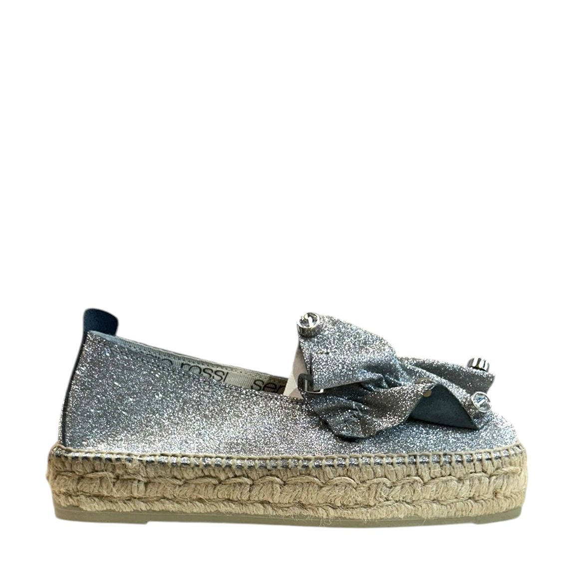 Silver Maxi Ruffle Platform Espadrilles main product photo