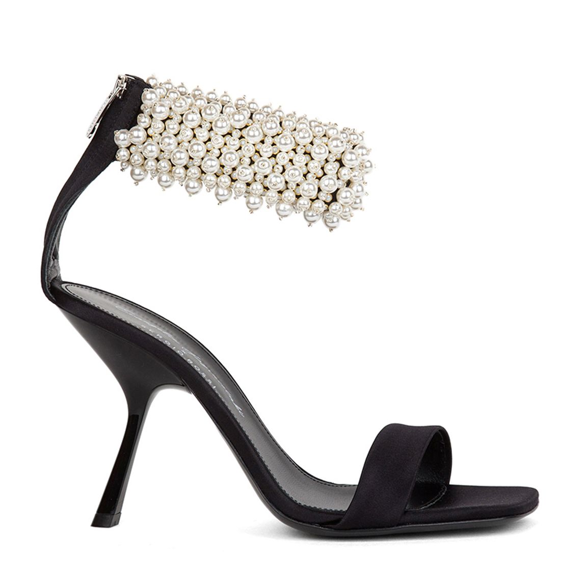 Black/Pearl Detailed Evangelie Heeled Sandals main product photo