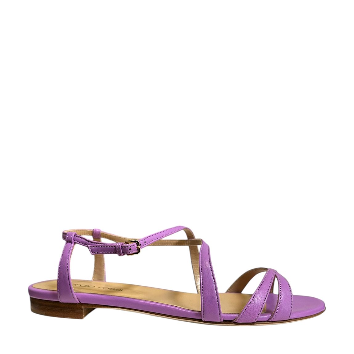 Purple Bon Ton Leather Flat Sandals main product photo