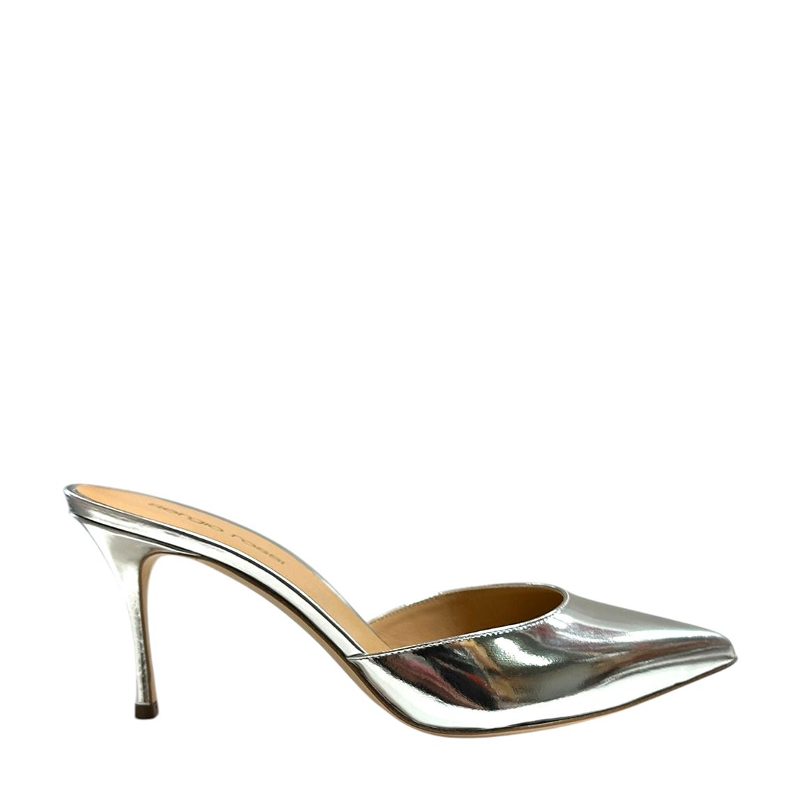 Silver Metallic Heeled Mules main product photo