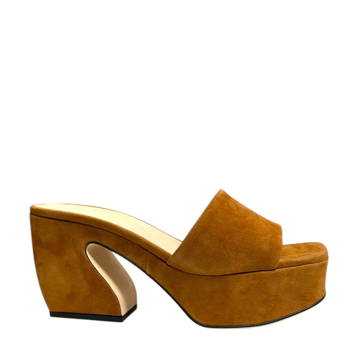 Brown Si Rossi Suede Heeled Mules main product photo