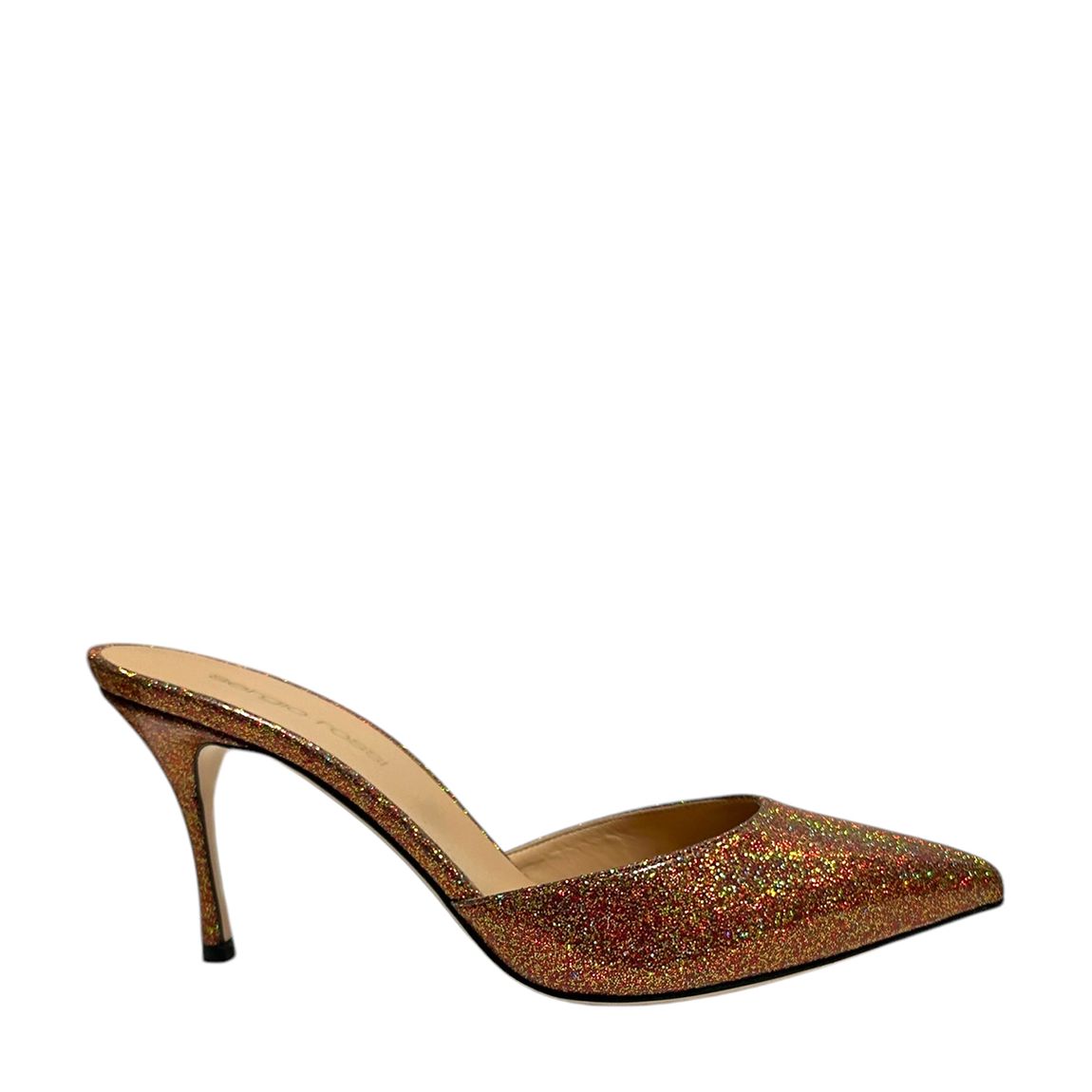 Bronze Metallic Heeled Mules main product photo